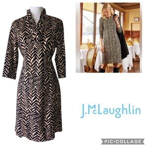 NWOT J. McLaughlin ‘Terin’ Dress in Tigre animal print XS Black Tan MSRP $238